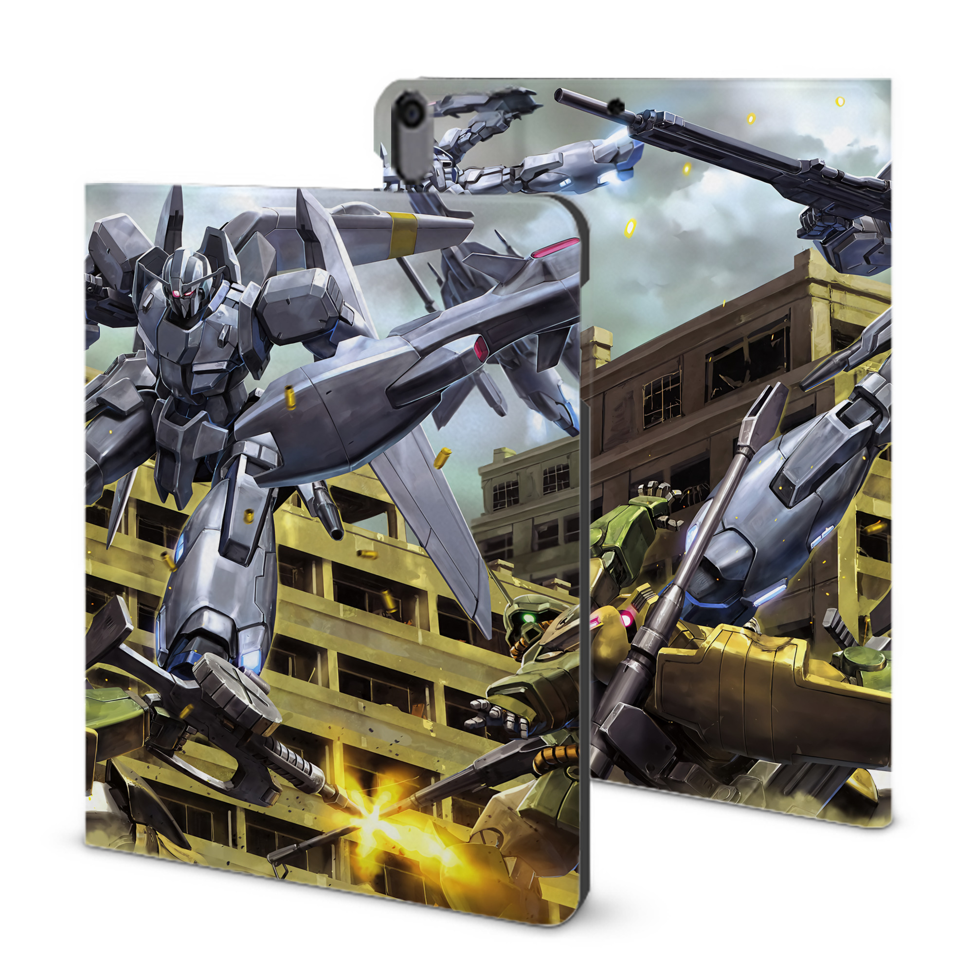 （画像用） 機動戦士ガンダム Mobile Suit Gundam IPad ケース ブック型 PUレザー TPU 耐衝撃 軽量 薄型 ペン収納なし 全面保護 IPad 各モデル対応